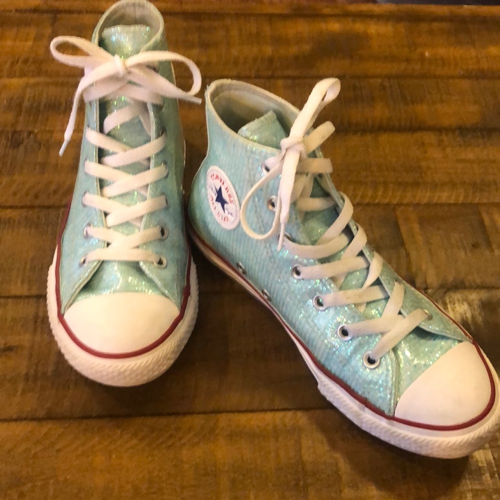 Converse chuck taylor glitter high tops sz 3 EUC